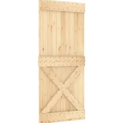 VIDAXL - Porte coulissante et kit de quincaillerie 90x210 cm pin massif