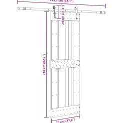 VIDAXL - Porte coulissante et kit de quincaillerie 70x210 cm pin massif