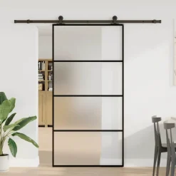 VIDAXL - Porte coulissante et kit de quincaillerie 102,5x205cm verre esg