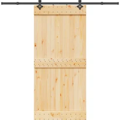 VIDAXL - Porte coulissante et kit de quincaillerie 95x210 cm pin massif