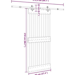 VIDAXL - Porte coulissante et kit de quincaillerie 95x210 cm pin massif