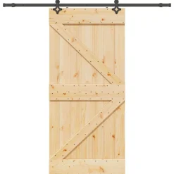 VIDAXL - Porte coulissante et kit de quincaillerie 80x210 cm pin massif