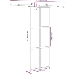 VIDAXL - Porte coulissante kit de quincaillerie trempé verre aluminium