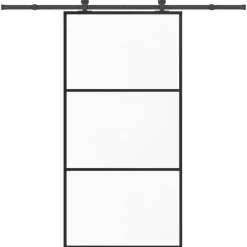 VIDAXL - Porte coulissante et quincaillerie esg verre et aluminium