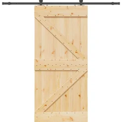 VIDAXL - Porte coulissante et kit de quincaillerie 90x210 cm pin massif