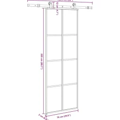 VIDAXL - Porte coulissante avec kit de quincaillerie 76x205 cm verre esg