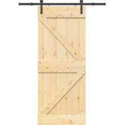 VIDAXL - Porte coulissante et kit de quincaillerie 85x210 cm pin massif