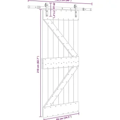 VIDAXL - Porte coulissante et kit de quincaillerie 85x210 cm pin massif