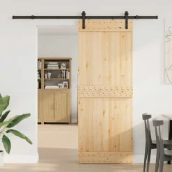 VIDAXL - Porte coulissante et kit de quincaillerie 80x210 cm pin massif