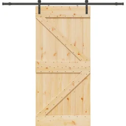 VIDAXL - Porte coulissante et kit de quincaillerie 80x210 cm pin massif