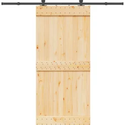 VIDAXL - Porte coulissante et kit de quincaillerie 95x210 cm pin massif