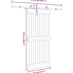 VIDAXL - Porte coulissante et kit de quincaillerie 95x210 cm pin massif