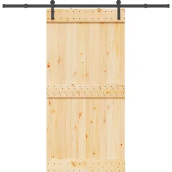 VIDAXL - Porte coulissante et kit de quincaillerie 100x210 cm pin massif
