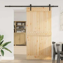 VIDAXL - Porte coulissante et kit de quincaillerie 100x210 cm pin massif