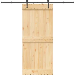 VIDAXL - Porte coulissante et kit de quincaillerie 90x210 cm pin massif