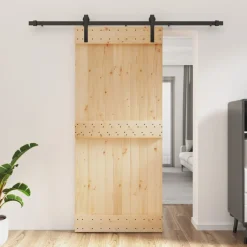 VIDAXL - Porte coulissante et kit de quincaillerie 90x210 cm pin massif