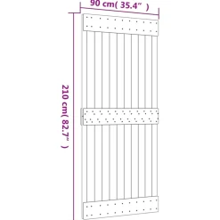 VIDAXL - Porte coulissante et kit de quincaillerie 90x210 cm pin massif