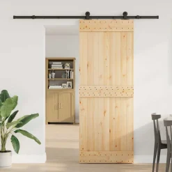 VIDAXL - Porte coulissante et kit de quincaillerie 80x210 cm pin massif