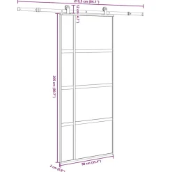 VIDAXL - Porte coulissante kit de quincaillerie trempé verre aluminium