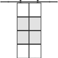 VIDAXL - Porte coulissante kit de quincaillerie trempé verre aluminium