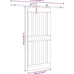 VIDAXL - Porte coulissante et kit de quincaillerie 100x210 cm pin massif
