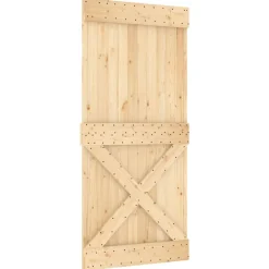 VIDAXL - Porte coulissante et kit de quincaillerie 95x210 cm pin massif