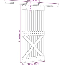 VIDAXL - Porte coulissante et kit de quincaillerie 95x210 cm pin massif