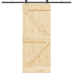 VIDAXL - Porte coulissante et kit de quincaillerie 85x210 cm pin massif