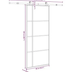 VIDAXL - Porte coulissante avec kit de quincaillerie 90x205 cm verre esg