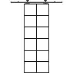 VIDAXL - Porte coulissante avec kit de quincaillerie 76x205 cm verre esg