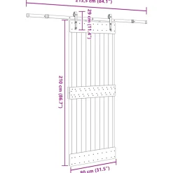 VIDAXL - Porte coulissante et kit de quincaillerie 80x210 cm pin massif
