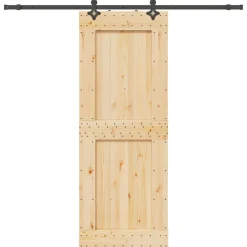 VIDAXL - Porte coulissante et kit de quincaillerie 85x210 cm pin massif