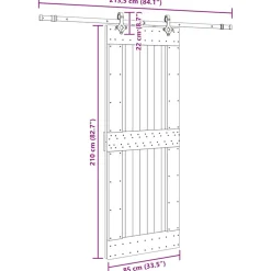 VIDAXL - Porte coulissante et kit de quincaillerie 85x210 cm pin massif