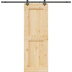 VIDAXL - Porte coulissante et kit de quincaillerie 80x210 cm pin massif