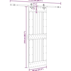VIDAXL - Porte coulissante et kit de quincaillerie 80x210 cm pin massif