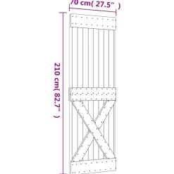 VIDAXL - Porte coulissante et kit de quincaillerie 70x210 cm pin massif
