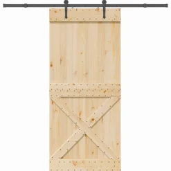 VIDAXL - Porte coulissante et kit de quincaillerie 100x210 cm pin massif