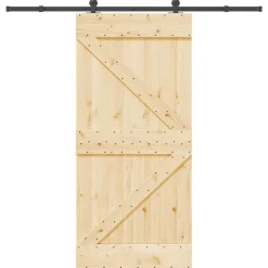 VIDAXL - Porte coulissante et kit de quincaillerie 95x210 cm pin massif