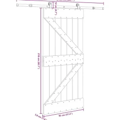 VIDAXL - Porte coulissante et kit de quincaillerie 95x210 cm pin massif