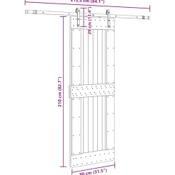 VIDAXL - Porte coulissante et kit de quincaillerie 80x210 cm pin massif