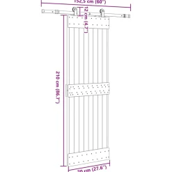 VIDAXL - Porte coulissante et kit de quincaillerie 70x210 cm pin massif