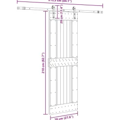 VIDAXL - Porte coulissante et kit de quincaillerie 70x210 cm pin massif