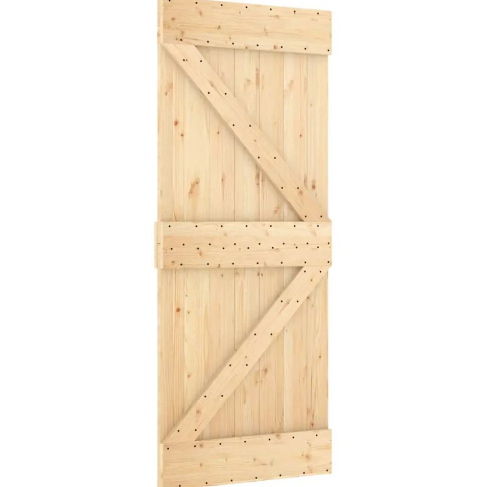 VIDAXL - Porte coulissante et kit de quincaillerie 85x210 cm pin massif