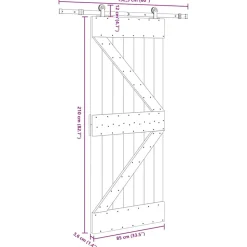 VIDAXL - Porte coulissante et kit de quincaillerie 85x210 cm pin massif