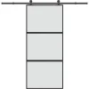 VIDAXL - Porte coulissante kit de quincaillerie trempé verre aluminium