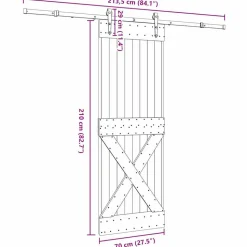 VIDAXL - Porte coulissante et kit de quincaillerie 70x210 cm pin massif
