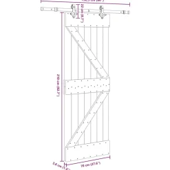 VIDAXL - Porte coulissante et kit de quincaillerie 70x210 cm pin massif