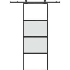 VIDAXL - Porte coulissante kit de quincaillerie trempé verre aluminium