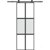 VIDAXL - Porte coulissante kit de quincaillerie trempé verre aluminium