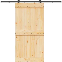 VIDAXL - Porte coulissante et kit de quincaillerie 100x210 cm pin massif